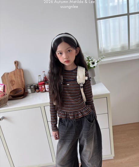 11[予約]matilda&lee mocha border frll tee