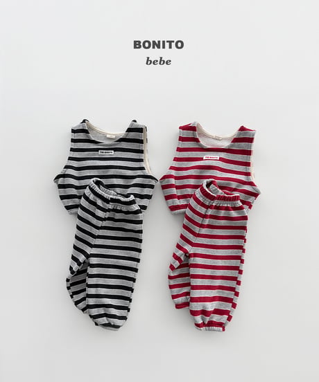 52[予約]bonito stripe set up(6-18m)