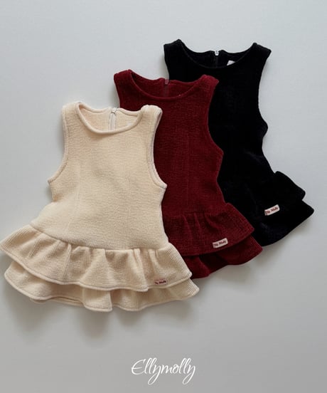 47[予約]ELLYMOLLY snow frill dress