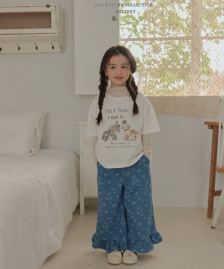 49[予約]melikey bear frill denim