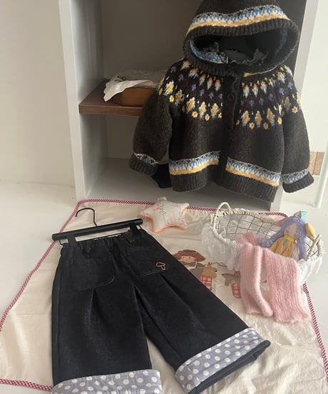 31[予約]aiai dot roll-up denim pants