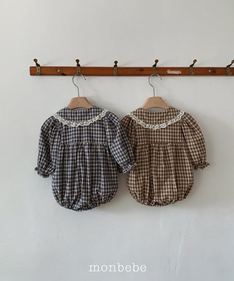 21[予約]monbebe lara check romper
