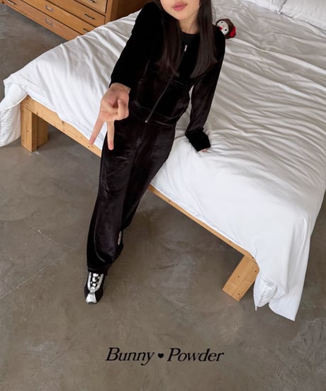 62[予約]bunny powder ash velvet pants