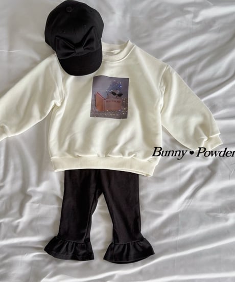 52[予約]bunny powder frill capri pants
