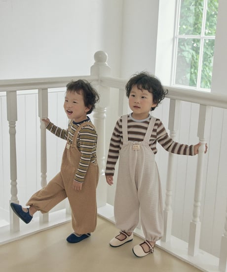 19[予約]送料無料 the beige knit overalls