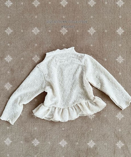 5[予約]melikey frill ribbon mesh t-shirt