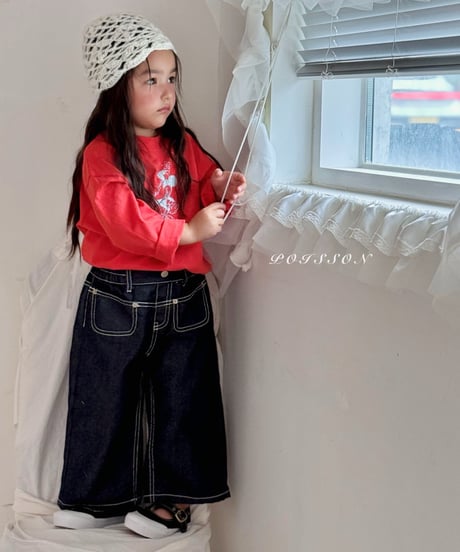 25[予約]poisson heart embroidered denim