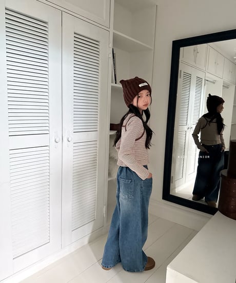 48[予約]COMMA striped tanktop＋cardigan set