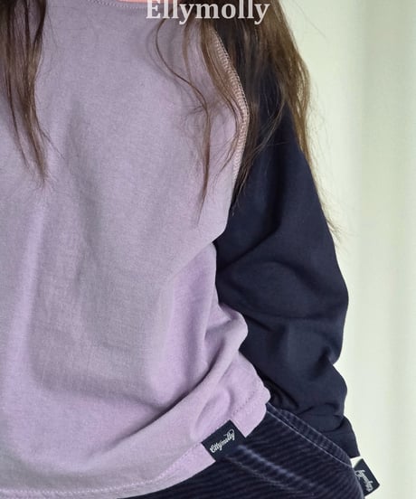 14[予約]ELLYMOLLY color block raglan t