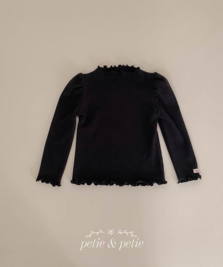 16[予約]petit&petit label plain ruffle t