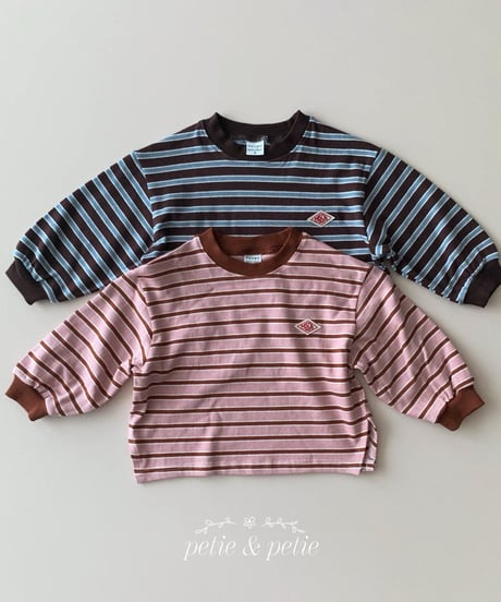 17[予約]petit&petit tommy striped t