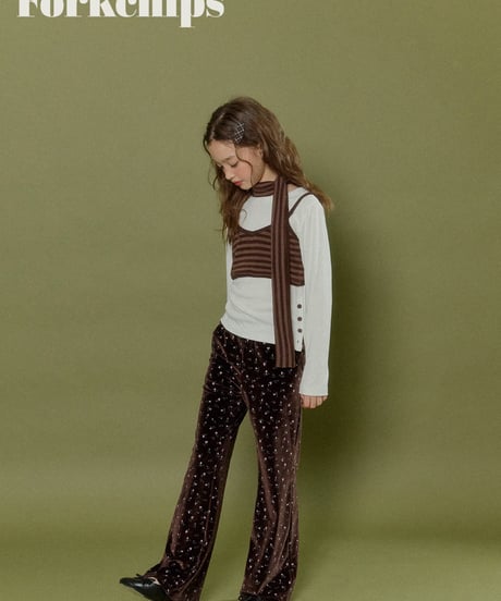 23[予約]FORKCHIPS bloom velvet pants