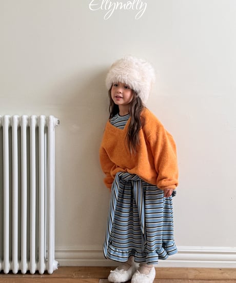 46[予約]ELLYMOLLY fleece long dress