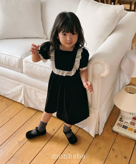 25[予約]monbebe anna velvet dress