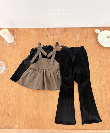 19[予約]ohho herringbone denim strap blouse