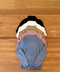 18[予約]ohho dove rib mock turtleneck