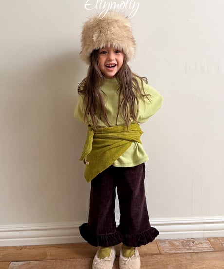 54[予約]ELLYMOLLY holic fleece line frill pants