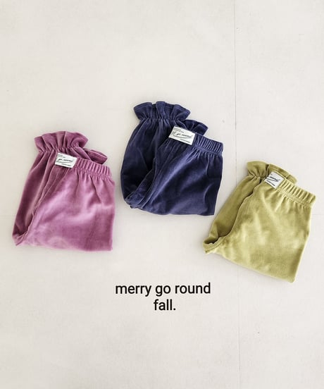 15[予約]merry go round velour jogger pants