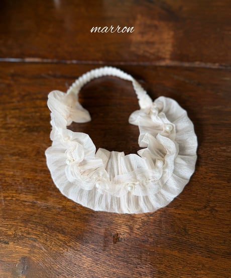 56[予約]marron pearl hair band