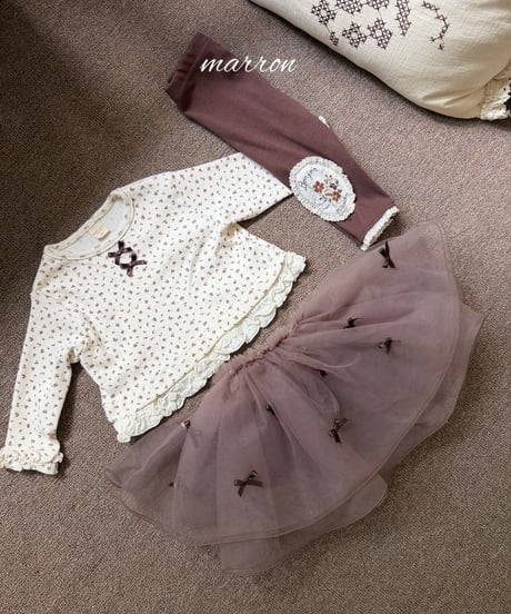 11[予約]marron ruffle t-shirt(XS-L)