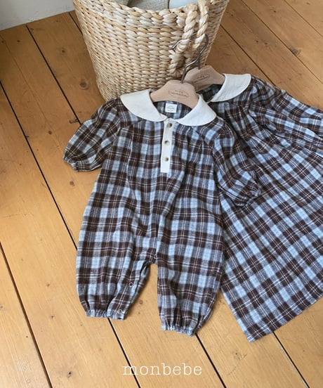 6[予約]monbebe lovin check romper