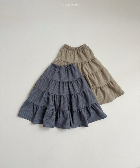 29[予約]digreen check ruffle skirt
