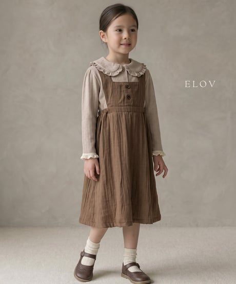 14[予約]elov&monpetitbebe pleated apron ops
