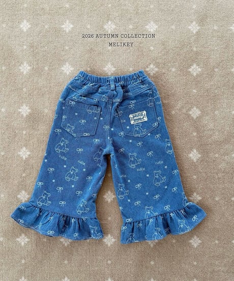 49[予約]melikey bear frill denim