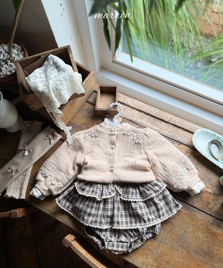 45[予約]marron check cancan suit(6-18m)