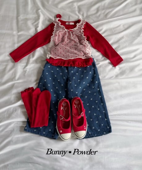 20[予約]bunny powder heart eyelet t-shirt