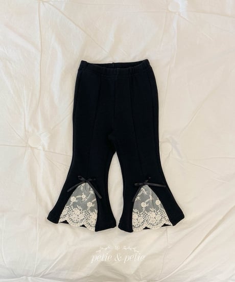 7[予約]petit&petit cozy lace flare pants