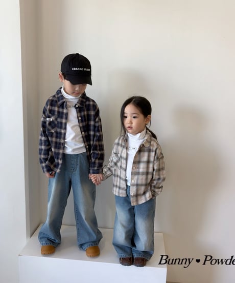 45[予約]bunny powder semi check shirt