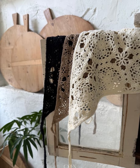 29[予約]OREN cosette knit triangular headscarf