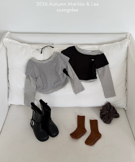 7[予約]matilda&lee layered border tee