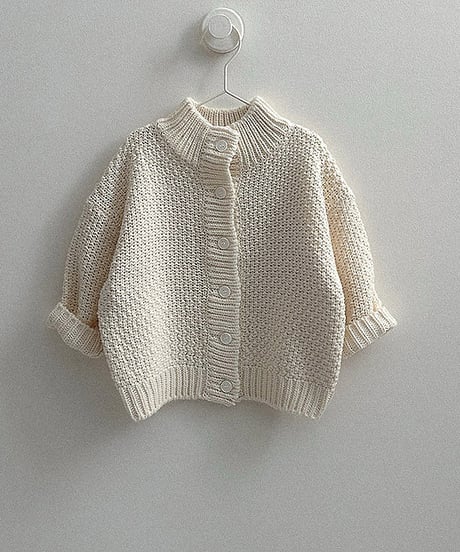 29[予約]minirobe waffle high neck cardigan