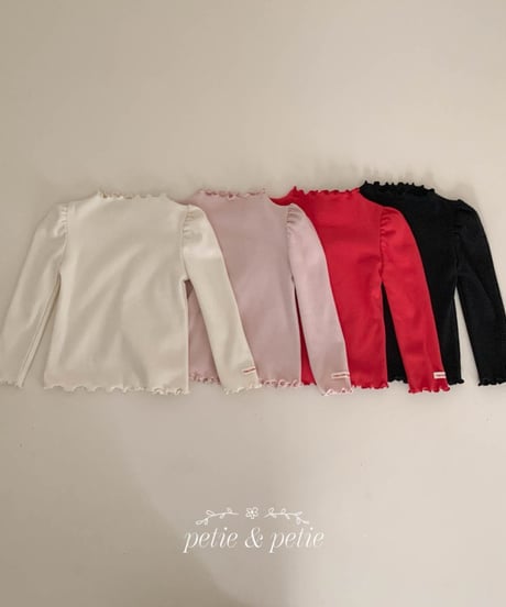 16[予約]petit&petit label plain ruffle t