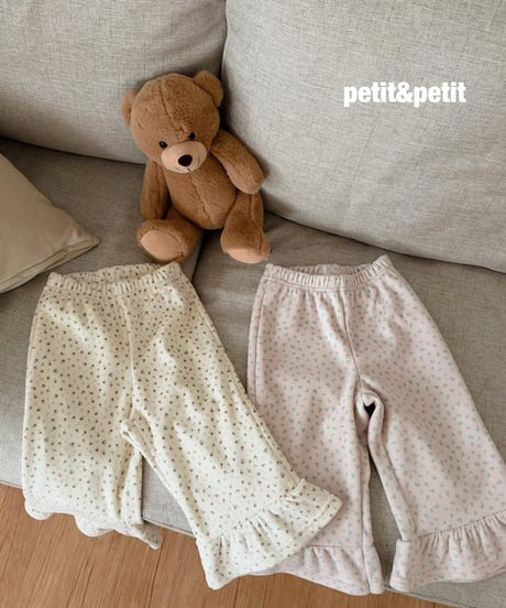 29[予約]petit&petit mink flower frill pants