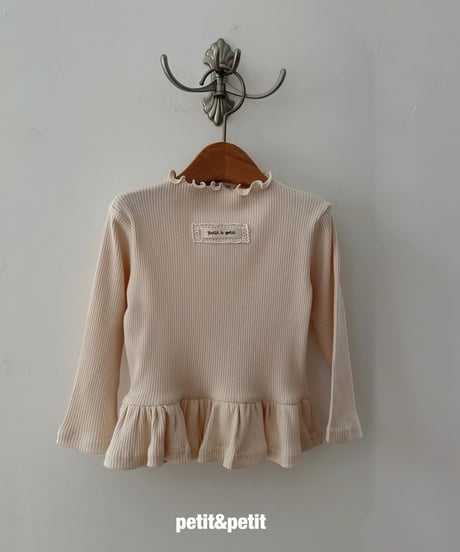 5[予約]petit&petit mild rib frill t