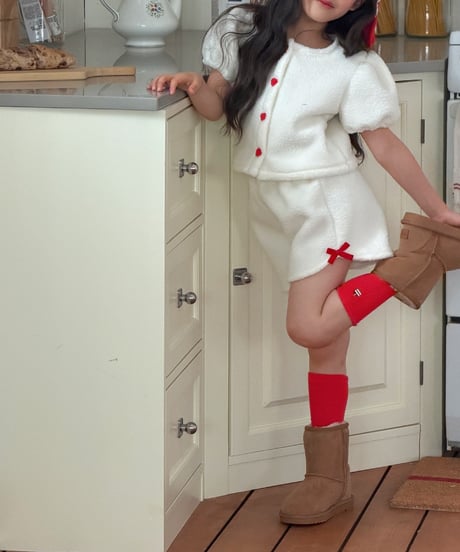 17[予約]ninibello meringue heart short sleeve cardigan(12m-2XL)