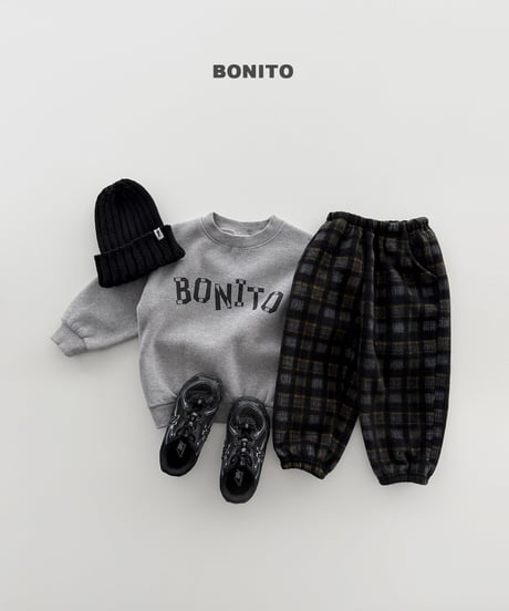 22[予約]bonito check fleece jogger pants