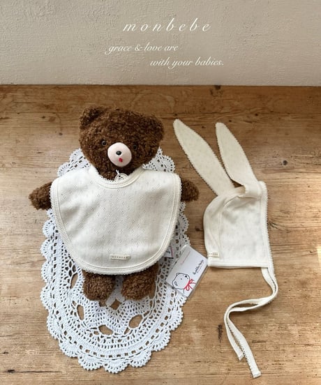 43[予約]monbebe jacquard cotton bunny bonnet