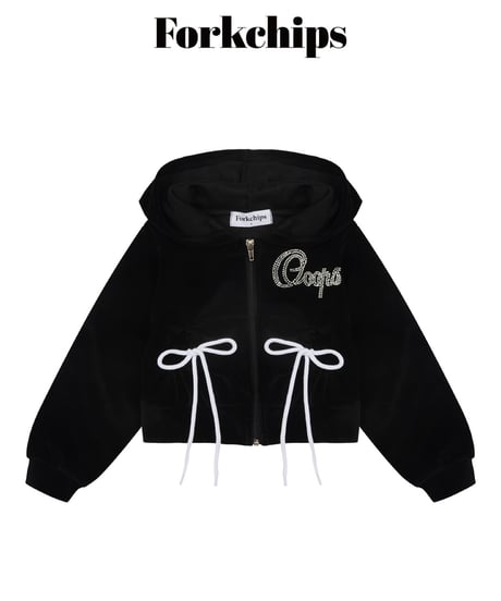 4[予約]FORKCHIPS oops velour zip up