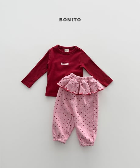 60[予約]bonito dot frill jogger pants
