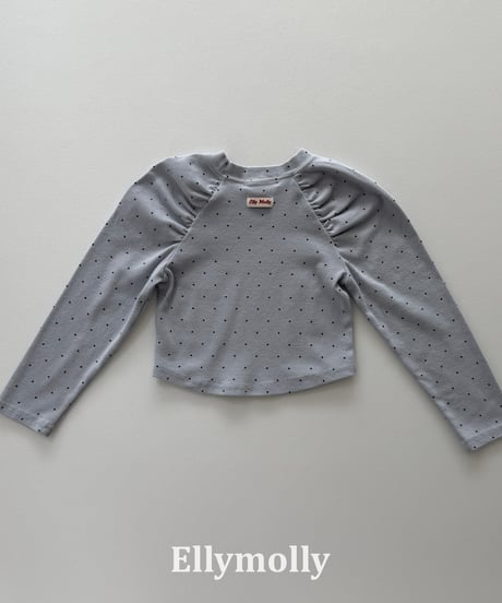 48[予約]ELLYMOLLY giselle dot shirring t-shirt