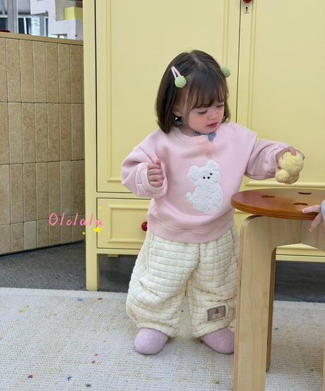 21[予約]ololala popo bear fleece line mtm