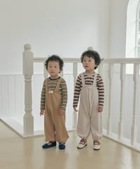 19[予約]送料無料 the beige knit overalls