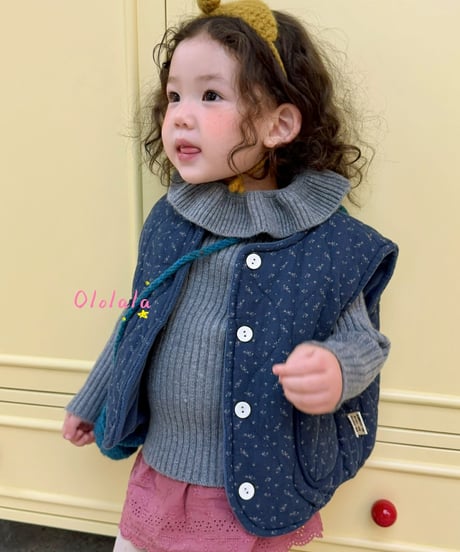 11[予約]ololala petit plan quilted vest
