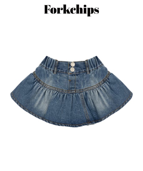 21[予約]FORKCHIPS wiggle button skirt