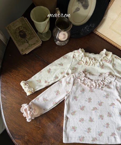 8[予約]marron rose eyelet t-shirt(XS-L)