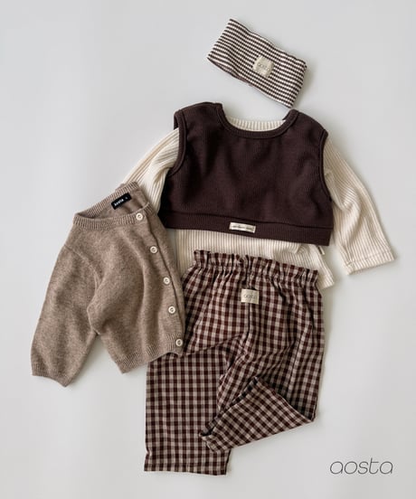 54[予約]Aosta caramel check pants